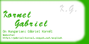 kornel gabriel business card