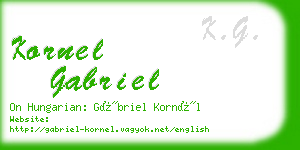 kornel gabriel business card